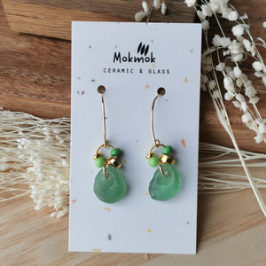 Boucles d'oreilles verre vert