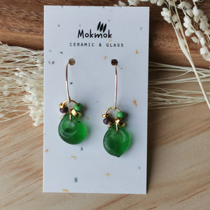 Boucles d'oreilles verre émeraude