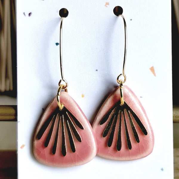 Boucles d'oreilles pétales roses