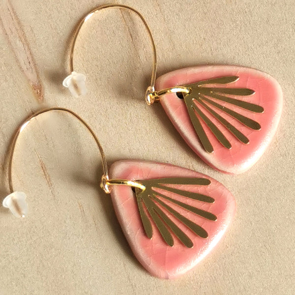 Boucles d'oreilles pétales roses
