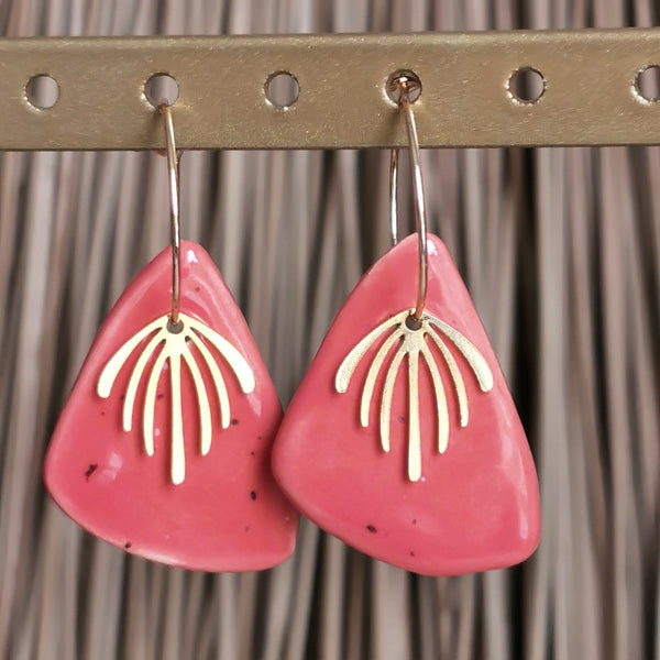 Boucles d'oreilles pétales corail