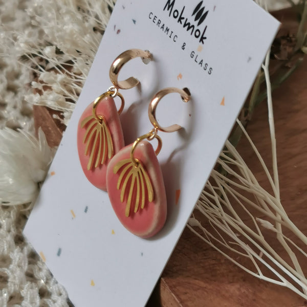 Boucles d'oreilles gouttes roses