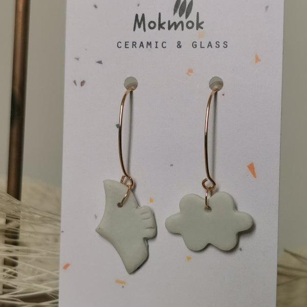 Boucles d'oreilles oiseau et nuage