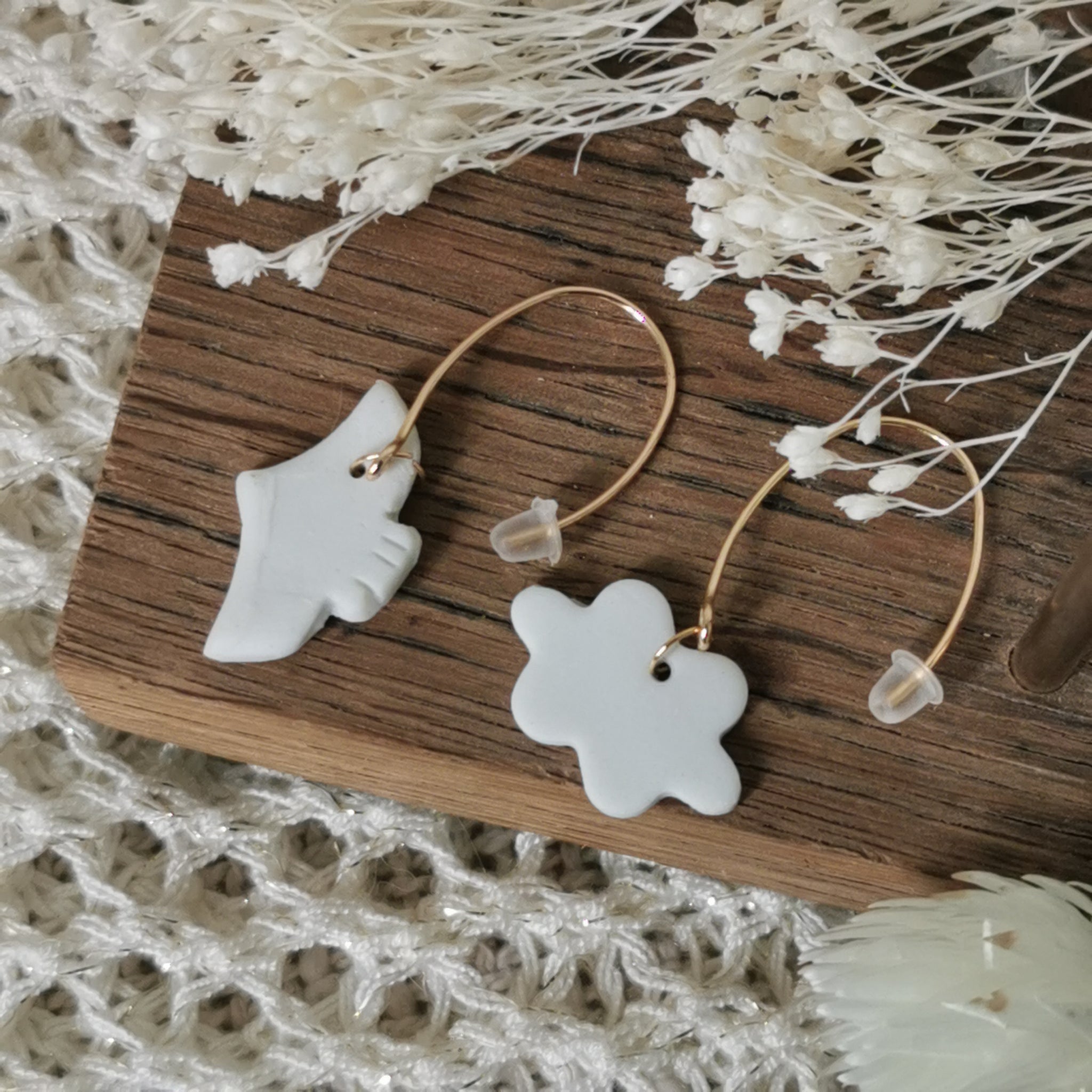 Boucles d'oreilles oiseau et nuage