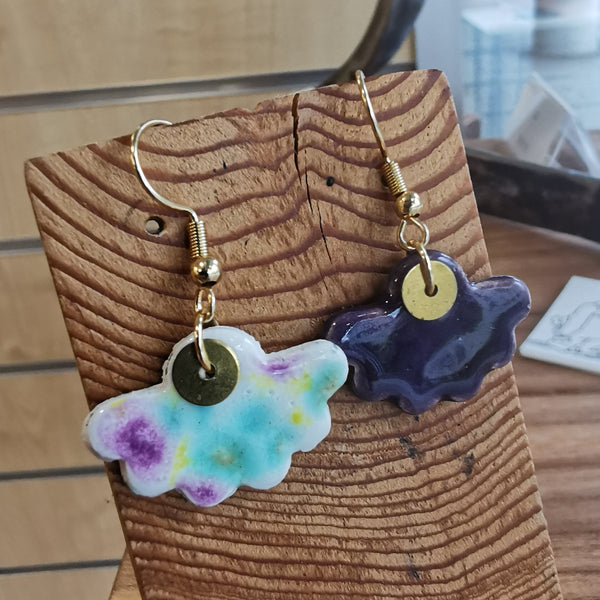 Boucles d'oreilles papillons dépareillés