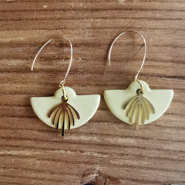 Boucles d'oreilles navettes jaunes