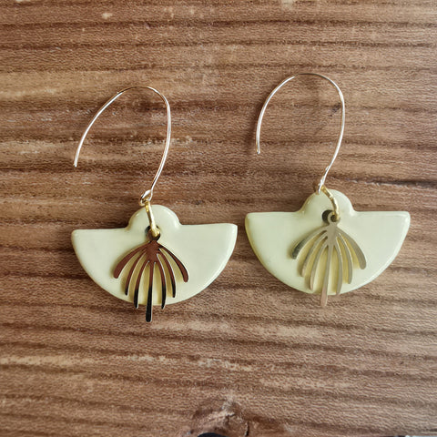 Boucles d'oreilles navettes jaunes