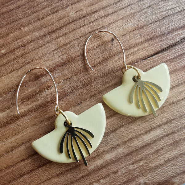 Boucles d'oreilles navettes jaunes