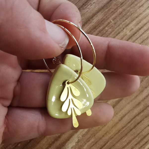 Boucles d'oreilles pétales jaunes