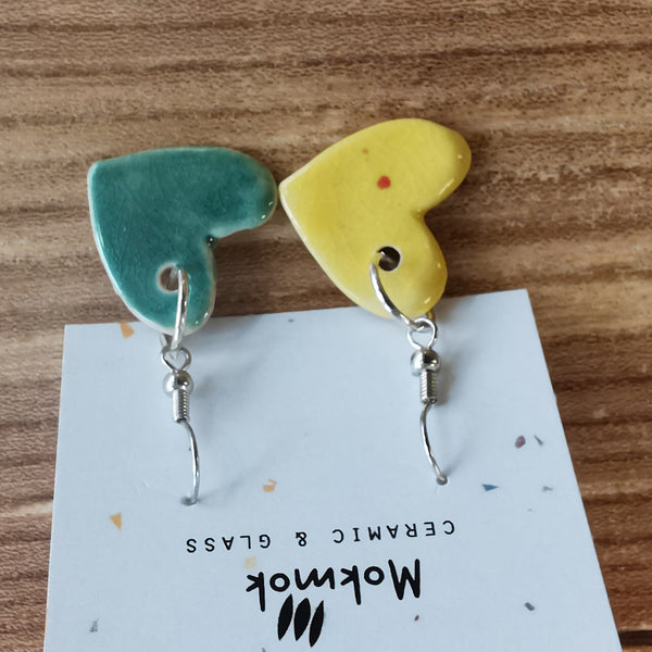 Boucles d'oreilles Coeurs bicolores