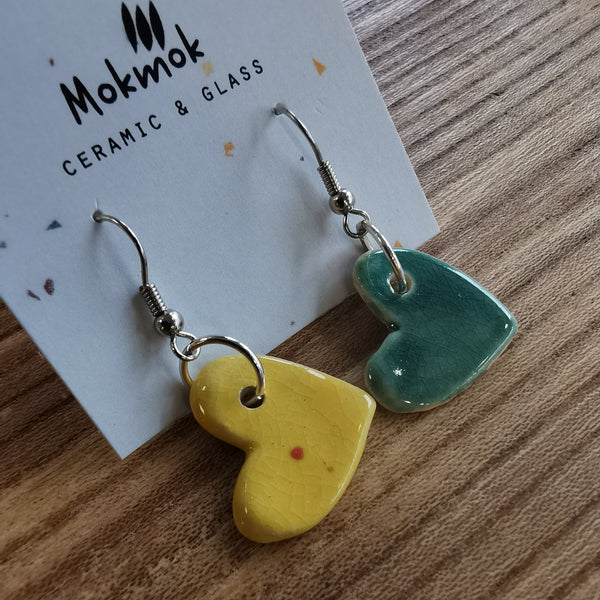 Boucles d'oreilles Coeurs bicolores