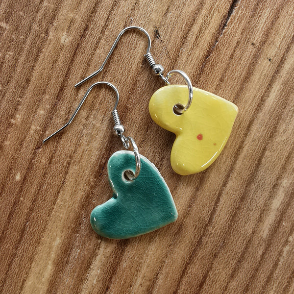 Boucles d'oreilles Coeurs bicolores
