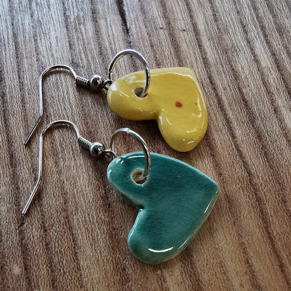 Boucles d'oreilles Coeurs bicolores