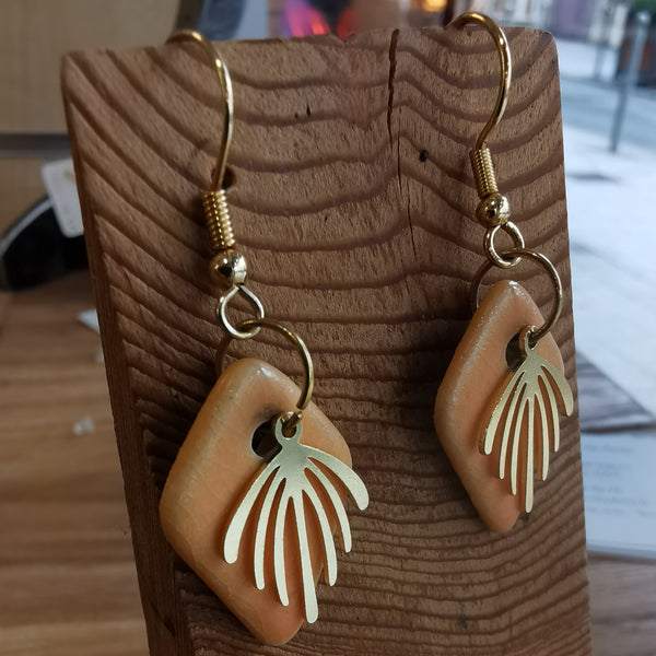 Boucles d'oreilles losanges oranges