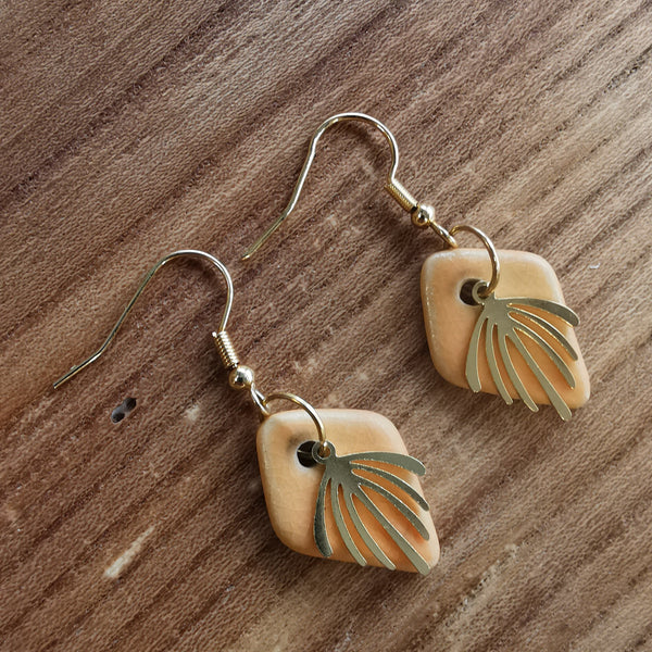 Boucles d'oreilles losanges oranges