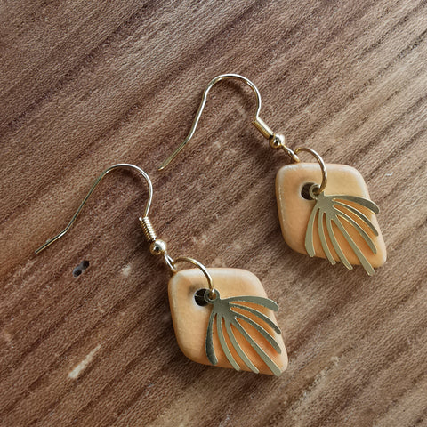 Boucles d'oreilles losanges oranges
