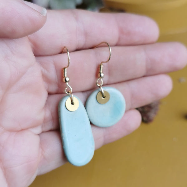 Boucles dépareillées - céladon